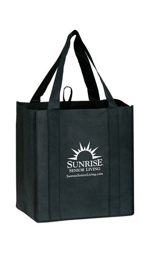  Heavy Duty Non-Woven Grocery Tote Bag w/Insert (12"x8"x13") - Screen Print 